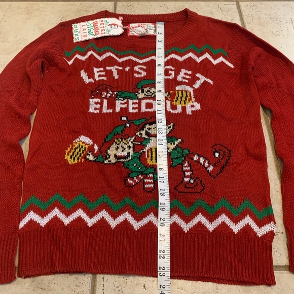 "Let's Get Elfed Up" Ugly Christmas Sweater, NWT - Picture 8 of 8